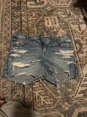 American Eagle Outfitters Ripped Light Blue Denim Shorts